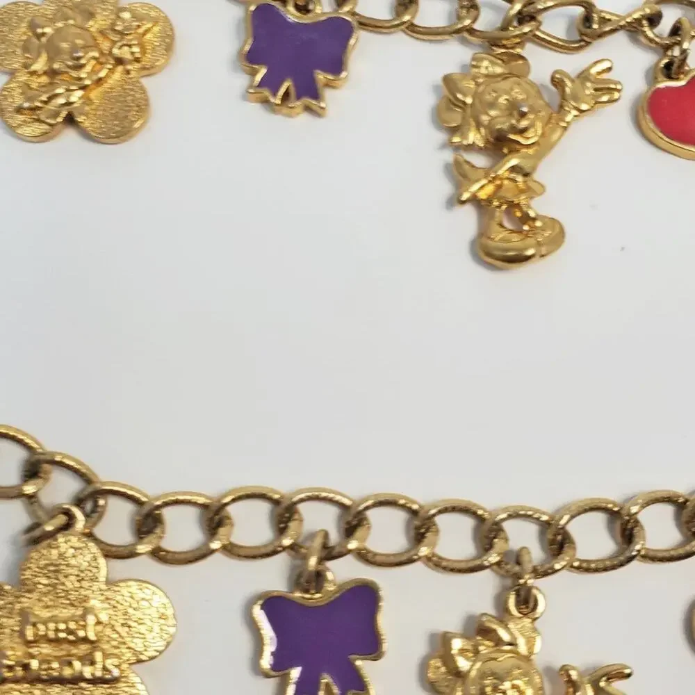 Disney Minnie Mouse Best Friend Charm Bracelet Set Vintage